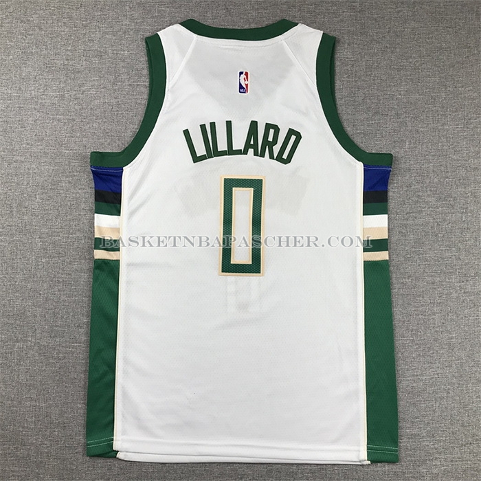 Maillot Enfant Milwaukee Bucks Damian Lillard NO 0 Association 2022-23 Blanc